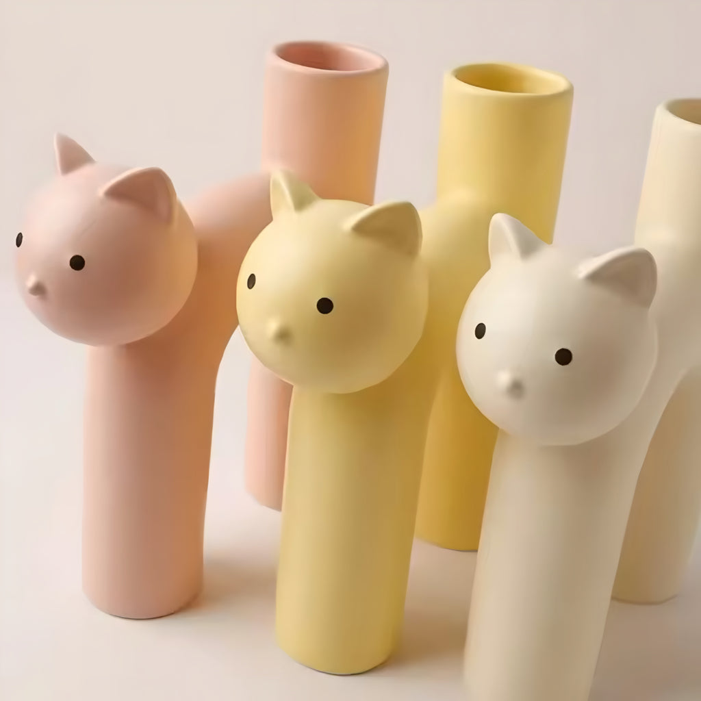 Vaso Decorativo in Ceramica “Cat U-Shape” – Design Minimal e Aesthetic