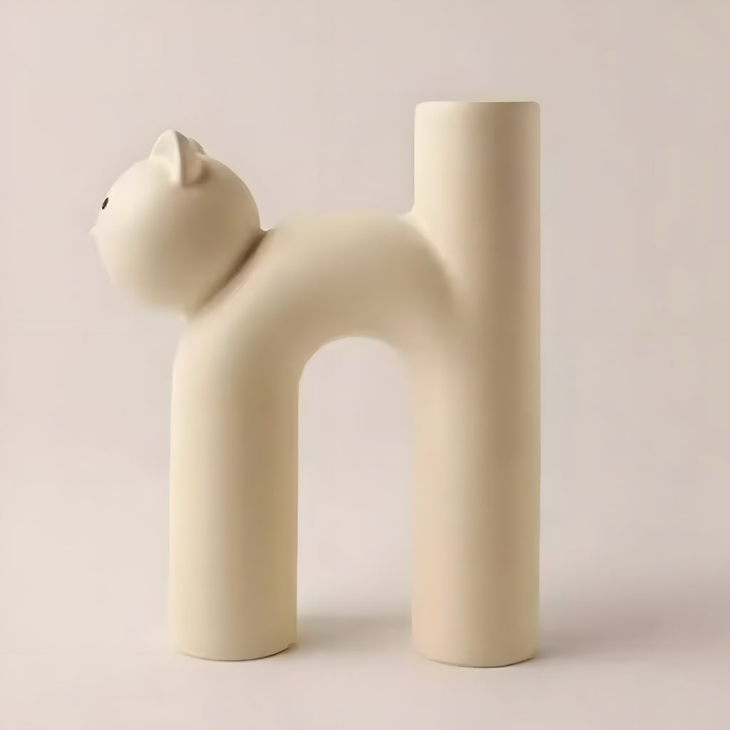 Vaso Decorativo in Ceramica “Cat U-Shape” – Design Minimal e Aesthetic