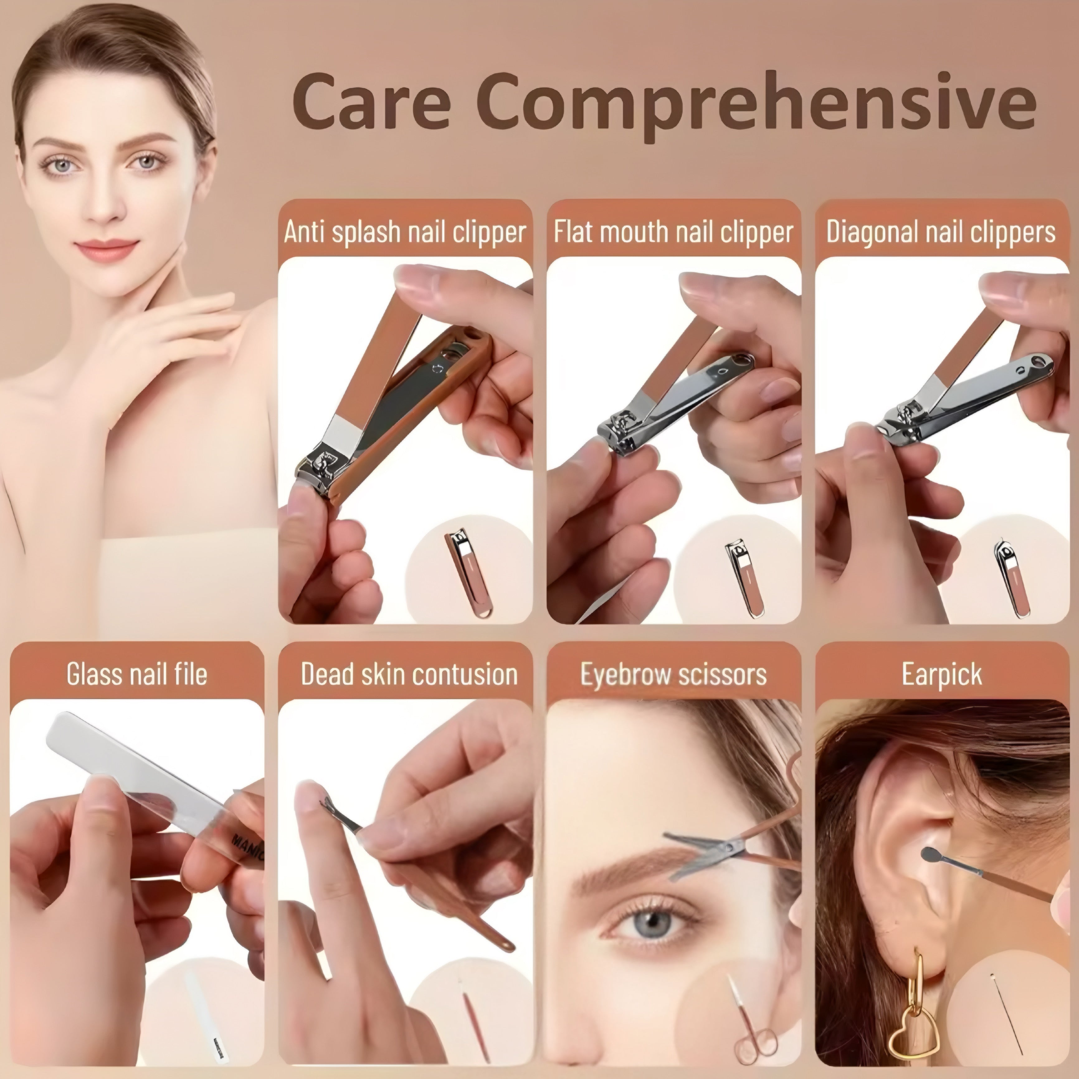 Kit Manicure Professionale in Acciaio Inox – Completo e Portatile