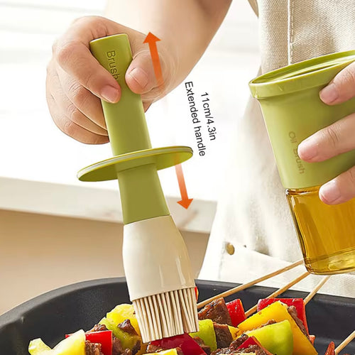 Bottiglia Dispenser Olio e Salse 2 in 1 con Pennello Integrato